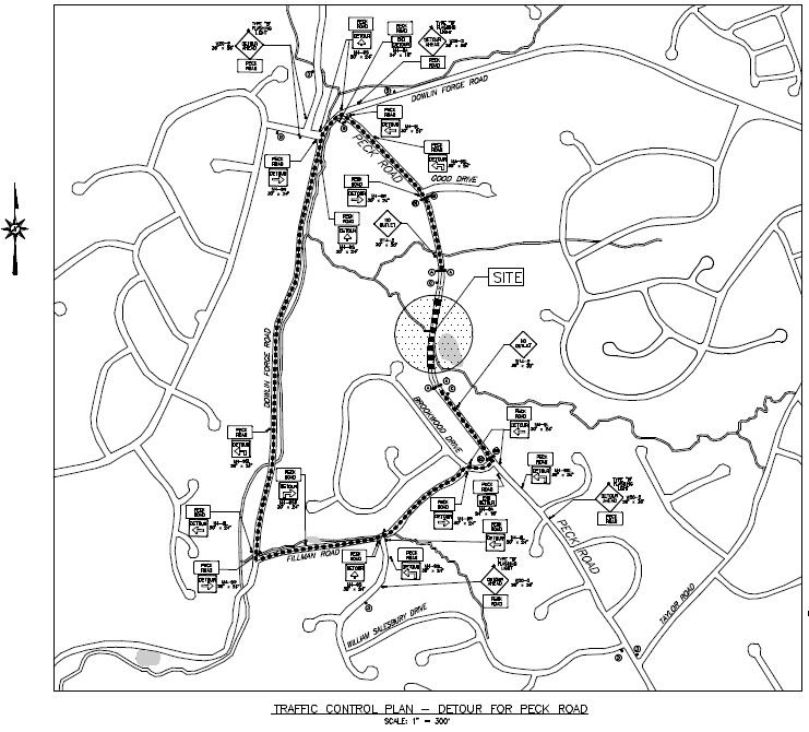 Peck Road Detour Map