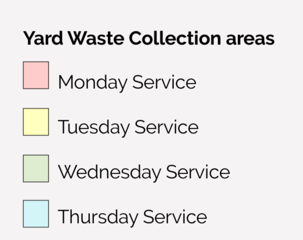 Collection Areas Key - yard waste